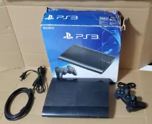 Sony PlayStation 3 PS3 Super Slim Console Bundle CECH-4301C 500GB w Controller - Picture 1 of 14