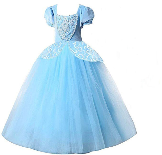 FANTASIA CINDERELA VESTIDO PRINCESA AZUL BORBOLETAS INFANTIL