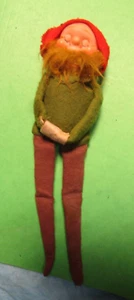 Abrazador de rodilla vintage 8 1/2" barbudo elfo gnomo pixie Navidad no resistente al color Japón - Imagen 1 de 5