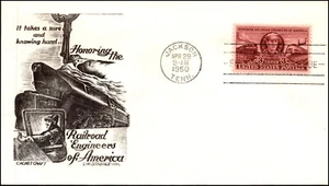 Scott 993 3 Cents Railroad Staehle FDC Typed Address Black Planty 993-7 - Picture 1 of 2