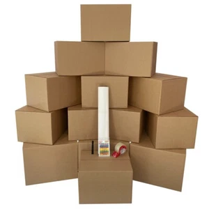 UBMOVE Moving Boxes 1 Room Bigger Moving Kit 14 Boxes plus Supplies & Tape - Picture 1 of 9