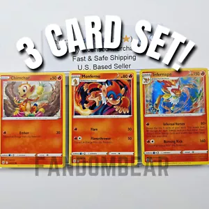 CHIMCHAR MONFERNO INFERNAPE Evolutions 3 Karten Pokémon SET! 2022 Brillante Sterne - Bild 1 von 4