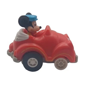 Vintage Disney Mickey Mouse Pull Back Car Toy Small Convertible - Picture 1 of 6