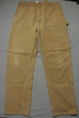 Vintage Carhartt Double Knee Jeans Mens 36X34 Brown Carpenter Pants Workwear USA - Image 1 of 4
