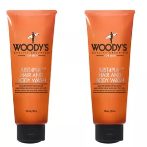 2 TUBES WOODY’S Just 4 Play Body & Hair Wash 10 oz, Sulfate-Free Formula - Picture 1 of 2