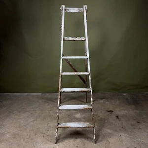 Old Pine Decorator's Ladders with Original Distressed Paint Finish - Picture 1 of 6