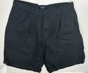 Pantaloncini chino vintage anni 90 DOCKERS misto lino 38 nero sbiadito doppia piega minimal - Foto 1 di 9