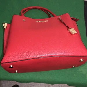 Borsa a tracolla Michael Kors grande in pelle liscia borsetta rosso fiamma - Foto 1 di 11