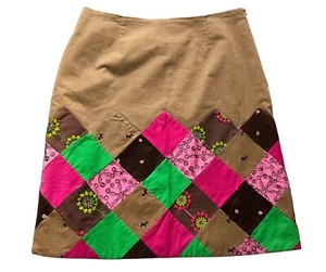 Lilly Pulitzer Corduroy Argyle Patchwork Skirt Embroidered Scottish Terrier Sz 6 - Picture 1 of 4