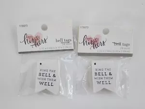 Wedding Bell Send Off Tags Ring The Bell To Wish Them Well White & Gold 48ct - Picture 1 of 2
