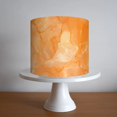 FUNBAKERY Marble Orange Cake Topper Border Strip Wrap Party Decoration Edible Birthday