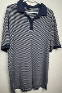 Callaway Golf Polo Shirt Opti•Dri Men’s Blue Striped Lightweight Logo Size XL - Picture 1 of 4