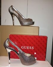 Guess Womens Hondola2 Gold Multi Texture Heels Shoes 11Medium 