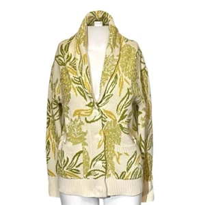 Anthropologie Maeve Cardigan Knit Sweater Tapestry Pineapple Button Up Tropical - Picture 1 of 8