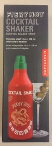 Kikkerland Hot Sauce Cocktail Shaker acciaio inox 14 oz con colino nuovo 1102 - Foto 1 di 2