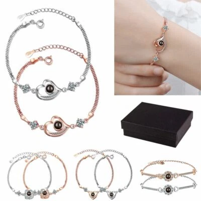 Pulsera proyectora 100 idiomas en I Love You para mujer los mejores regalos para amante de las niñas Foto 1 de 4