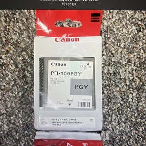 Genuine Canon PFI-106PGY Photo Gray Ink Tank Exp - Picture 1 of 3