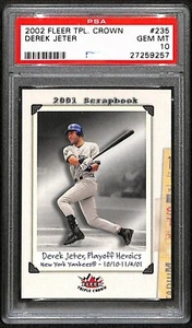 2002 Fleer Triple Crown #235 Derek Jeter HOF New York Yankees PSA 10 6064 - Picture 1 of 2