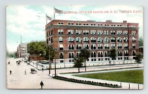 c1910 General Offices Santa Fe Railroad SFRR Depot Postcard Topeka Kansas KS VTG - Picture 1 of 2