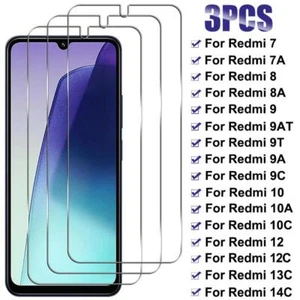 Protector de Pantalla 3 Piezas para Redmi 13c 14c 12c 10c 9c Cristal Templado para Rojo - Imagen 1 de 24