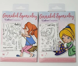 2 Annabel Spenceley LOVE YOU THIS MUCH & ENJOY ADVENTURE Girl & Sentiments set - Picture 1 of 2