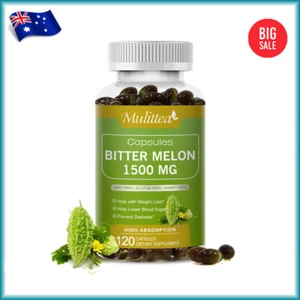 120PCS Natural Bitter Melon Extract Capsules Help Lower Blood Weight Loss - Picture 1 of 10