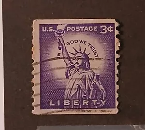 1954 RARE 3 CENT Liberty US Postage Stamp Used, Deep Purple, 3¢ - Picture 1 of 1