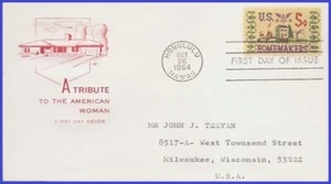 USA4 #1253 ADDR HOUSE OF FARNAM FDC   Homemakers - Picture 1 of 1