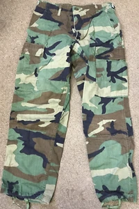 Mens Small Extra Short US Woodland Camouflage BDU Military Combat Pants Trousers - Picture 1 of 9