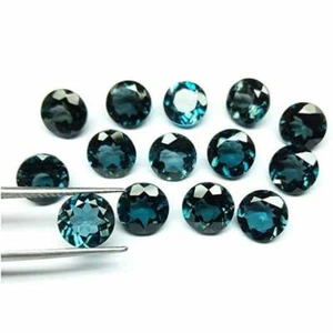 Topazio blu Londra 100% naturale 3,5 mm tondo taglio sfaccettato pietra preziosa sfusa 50 pezzi - Foto 1 di 9