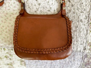 PATRICIA NASH Linny Cognac Brown Small Leather Saddle Bag Crossbody Purse - Used - Picture 1 of 12