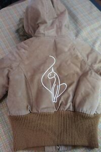 Vintage Baby Phat authentic Y2k 2000s Leather beige lined thick jacket M/L short
