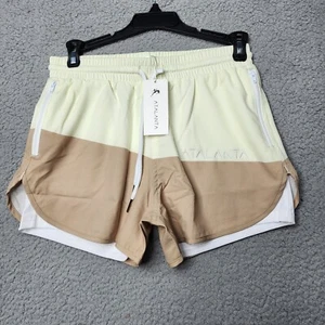 Atalanta Women's Small NWT Block Cream Compression Athleisure Shorts - Picture 1 of 9