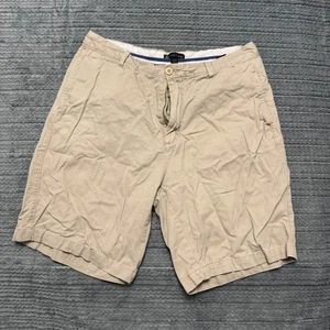 Pantalones Cortos Oleg Cassini Hombres Talla 34 Caqui Frente Plano Informales Verano Chino Algodón - Imagen 1 de 5