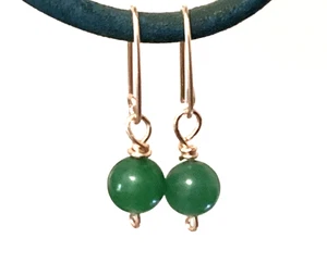 Ohrringe 14 Karat Gold. Aventerin. Edelsteine. Fein/Handarbeit. Dangle Drop. - Bild 1 von 4