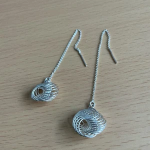 925 Silber Modernist Design Einfädler Ohrhänger - Bild 1 von 6