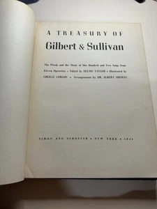 A TREASURY OF GILBERT AND SULLIVAN-1st Edition 1941 HC Words & Music - Picture 1 of 8