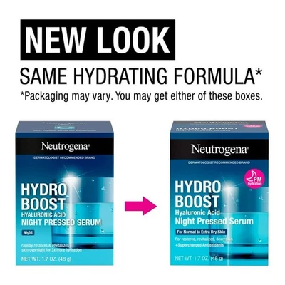 Neutrogena Hydro Boost Suero Prensado Nocturno Ácido Hialurónico Hidratante, 1.7oz Foto 1 de 4