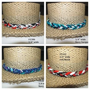 3/4" Braided HAT BAND R1306.09.12 Straw Bucket Wallaroo Beach Cowboy - Picture 1 of 4