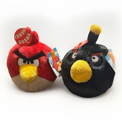 Angry Birds Red And Black Bird 5” Plush Commonwealth 2010  - No Sound - - Image 1 of 4