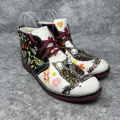 Neefs Botines Pintados Florales Talla 37 EE. UU. 6,5 Femenino Primavera Búho Artístico Boho Foto 1 de 4