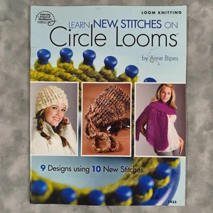 Learn New Stitches on Circle Looms Anne Bipes Loom Knitting Pattern Book 9 Desig - Picture 1 of 4