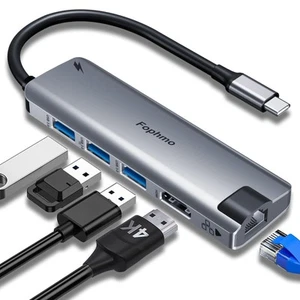 USB C Hub Ethernet, Portable Multiport Adapter, Compatible for MacBook Pro, 4... - Picture 1 of 7