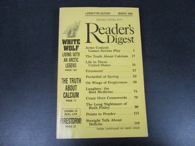 Reader's Digest Large-Type Print Edition March 1989 Vol 26 No 153 Arms Control - Image 1 of 4
