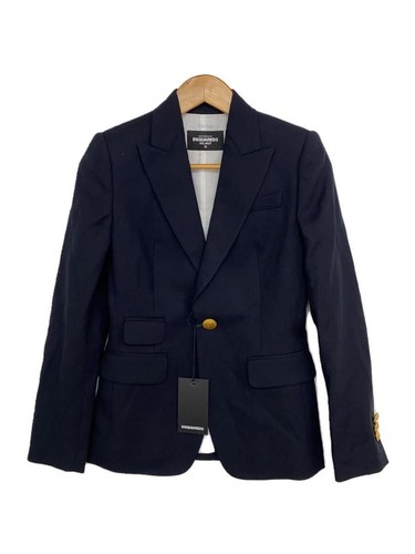DSQUARED2 giacca sartoriale 36 poliestere blu navy tinta unita S75BN0630 usata