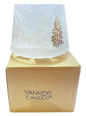 Yankee Candle WONDERLAND Vela Sombra Árboles Ciervo Crackle Glass Navidad Foto 1 de 3