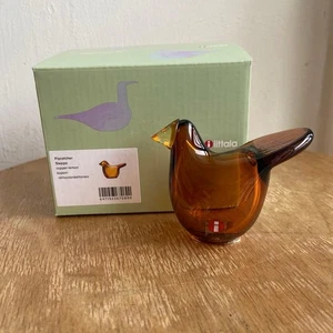 Iittala Sieppo uccellino rame limone vetro Oiva Toikka soffiato a mano con scatola - Foto 1 di 12