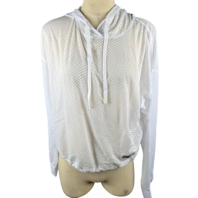 Tommy Hilfiger Sport Diamond Mesh Pullover Hoodie Women's Size L White - Image 1 of 4