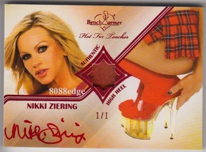 2011 BENCHWARMER SWATCH AUTO: NIKKI ZIERING #1/1 AUTOGRAPH WORN HIGH HEEL SHOE - Picture 1 of 6