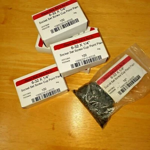 Socket Set Screws 800 Pieces 6-32 x 1/4 inch Cup Point Plain - Picture 1 of 5